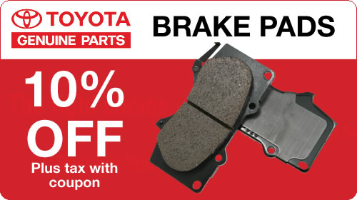 Genuine Toyota Brake Pads 10% Off plus tax with coupon