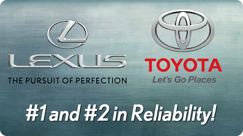 Lexus and Toyota - #1 and #2 in Reliability