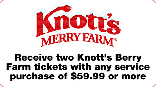 Service Special - Knott's Merry Farm Tickets for service of $59.99 or more.
